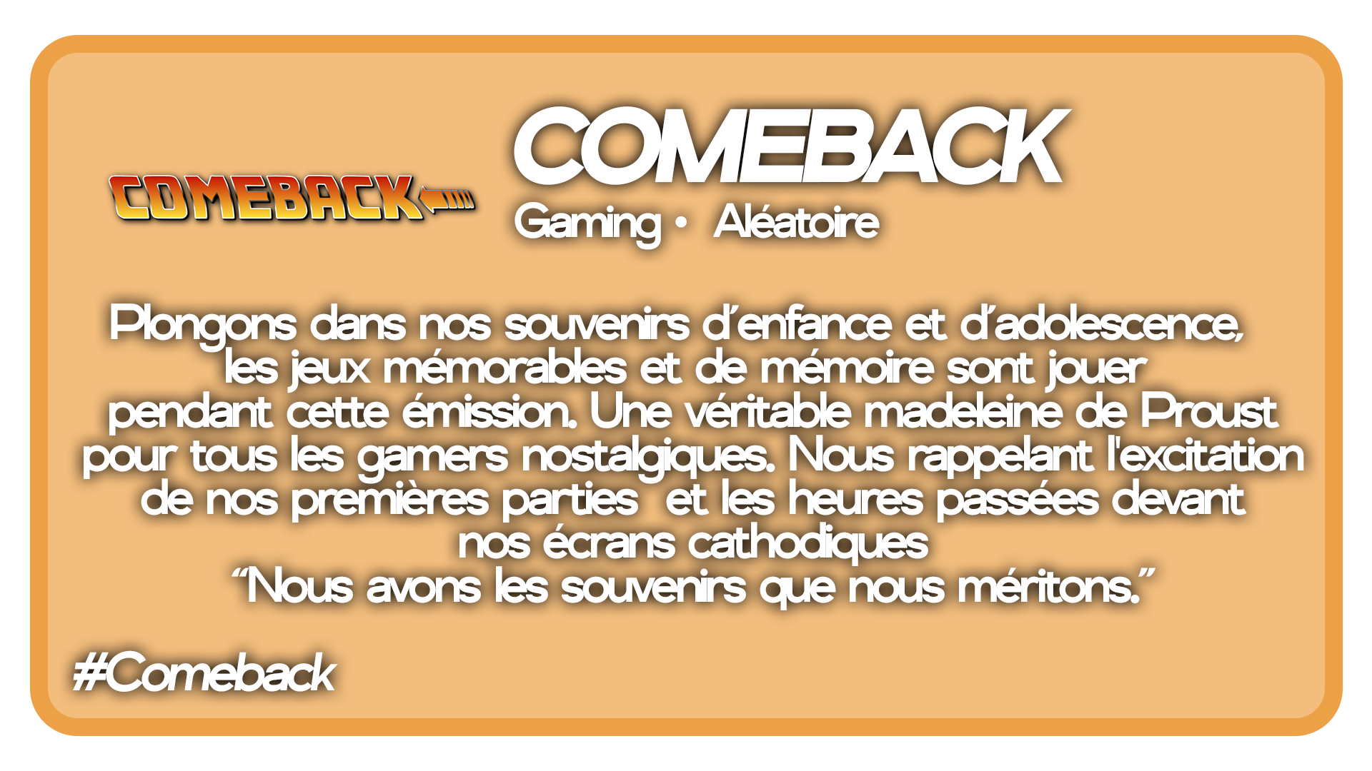 Comeback vf